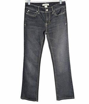 WHBM Blanco Black contrast stitch bootcut jeans 00 Short petite womens
